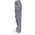 Acid Wash Denim Wide Leg Pocket Pants- RJH30564