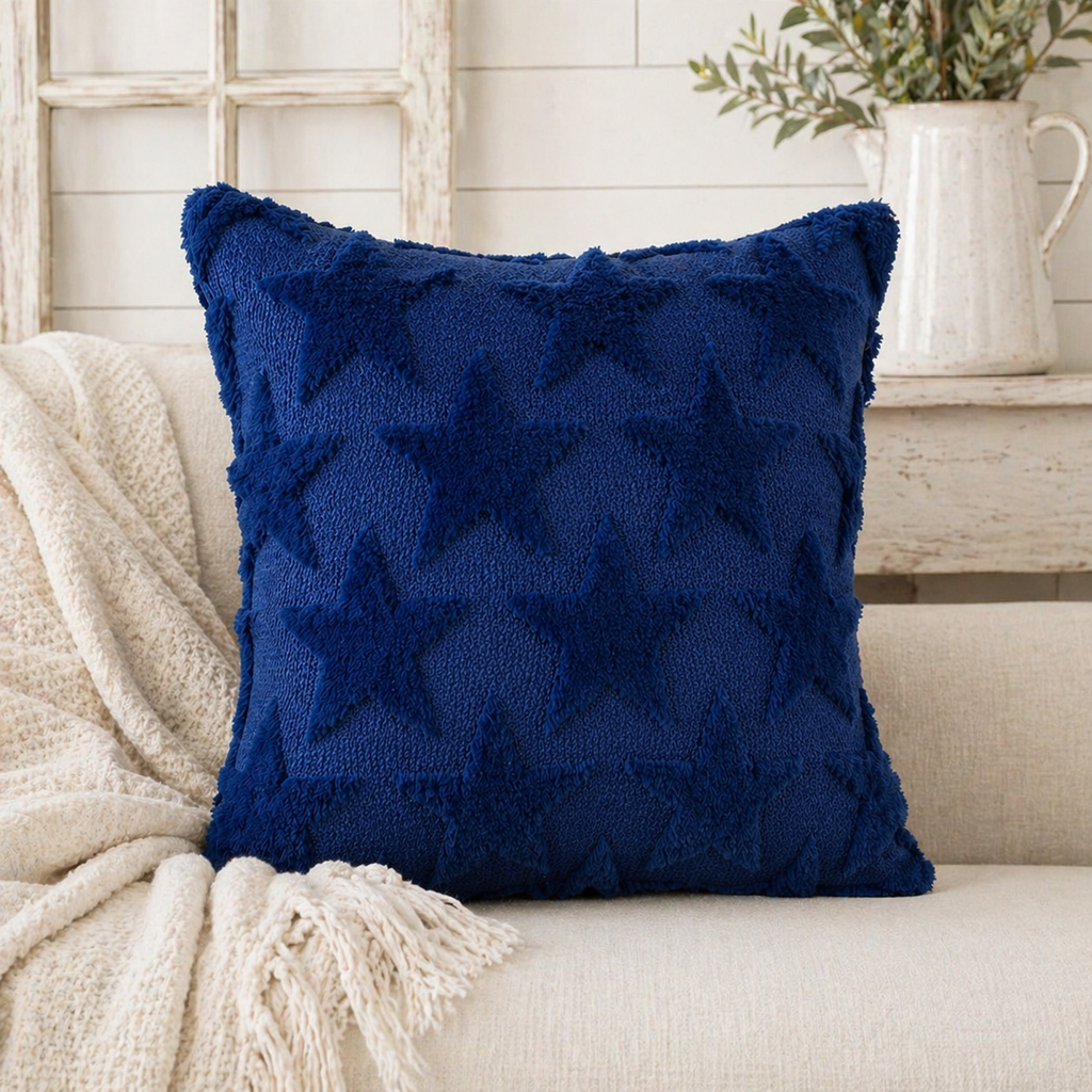 Embroidered Star Pillow
