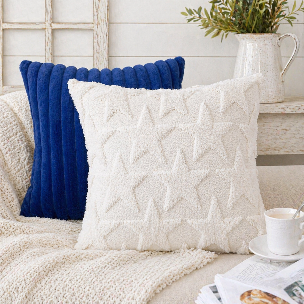 Embroidered Star Pillow