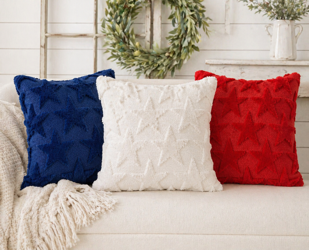 Embroidered Star Pillow