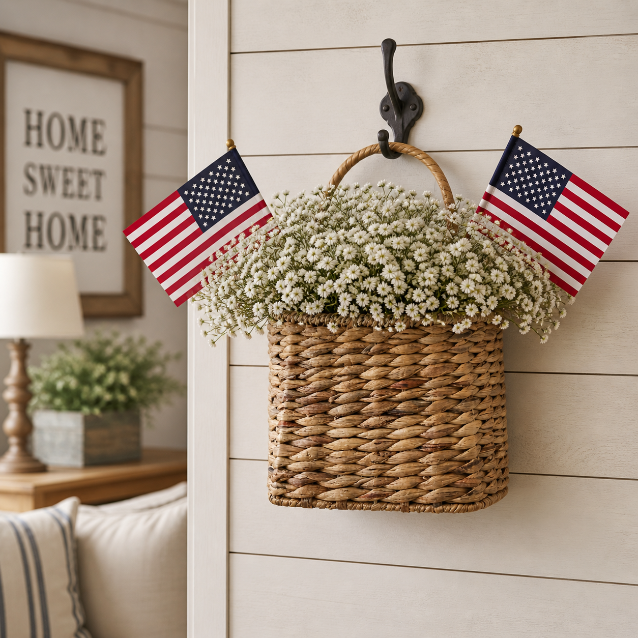 Patriotic Basket Hanger
