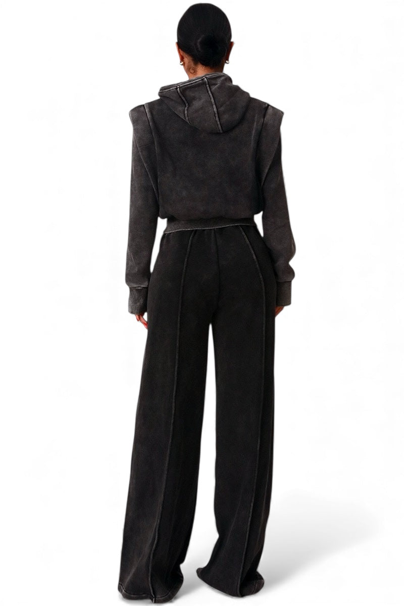 Crop Hoodie And Wide Leg SweatSuit