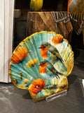 Garden Decoupaged Irish Flat Scallop Shell