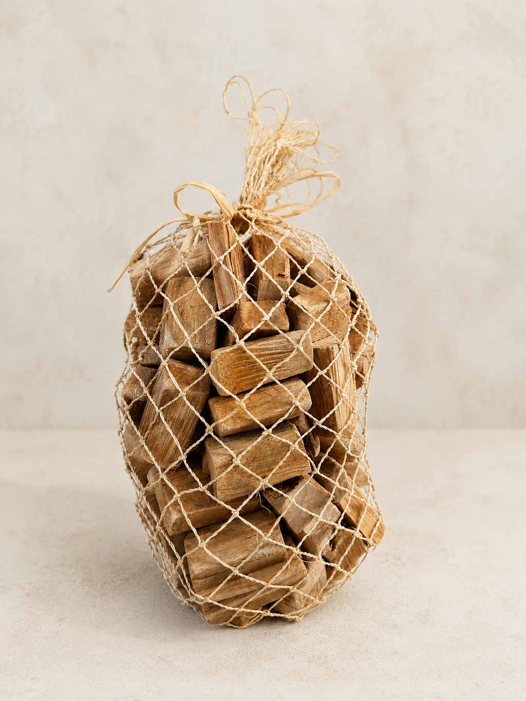 Natural Driftwood Pieces in Natural Abaca Net – 2.2 lb Decorative Coastal Accent