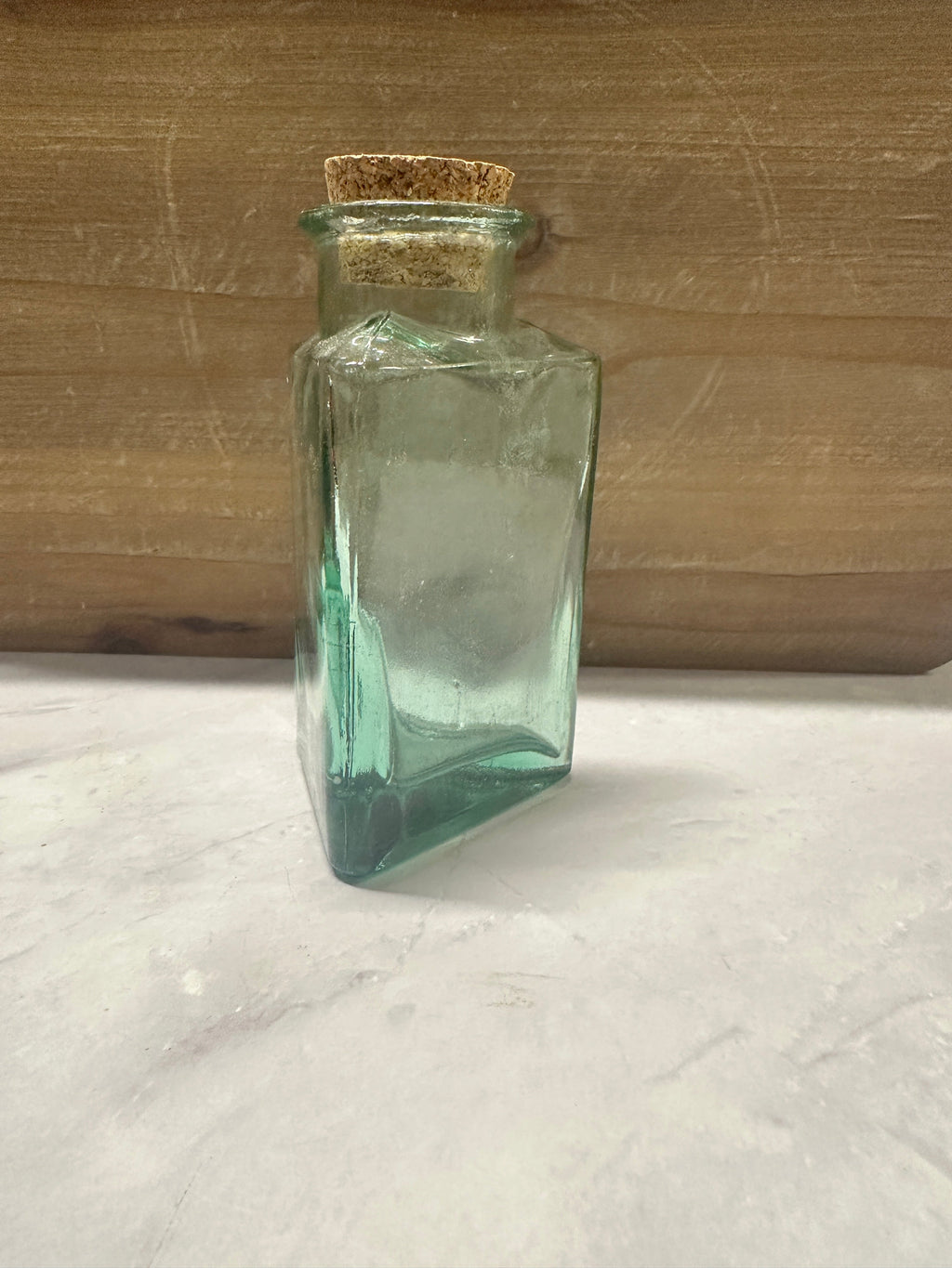 Vintage Glass Triangle Bottle