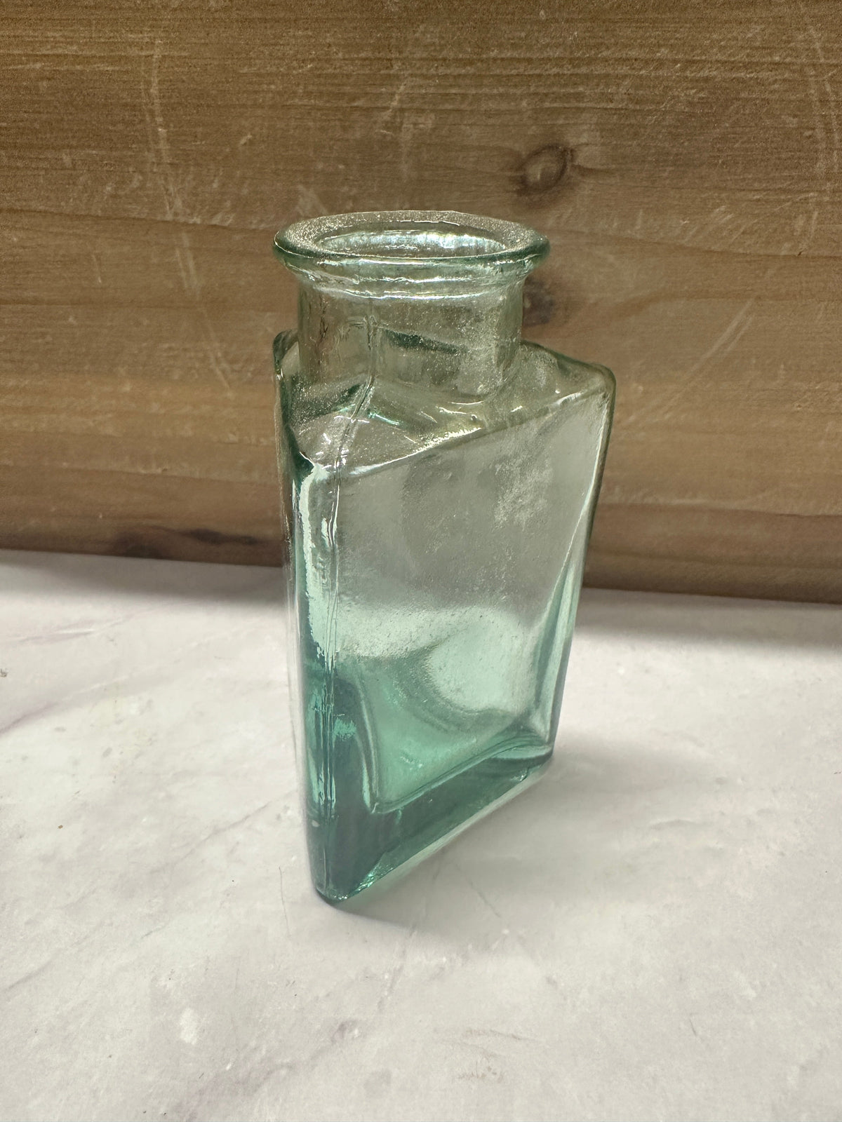 Vintage Glass Triangle Bottle
