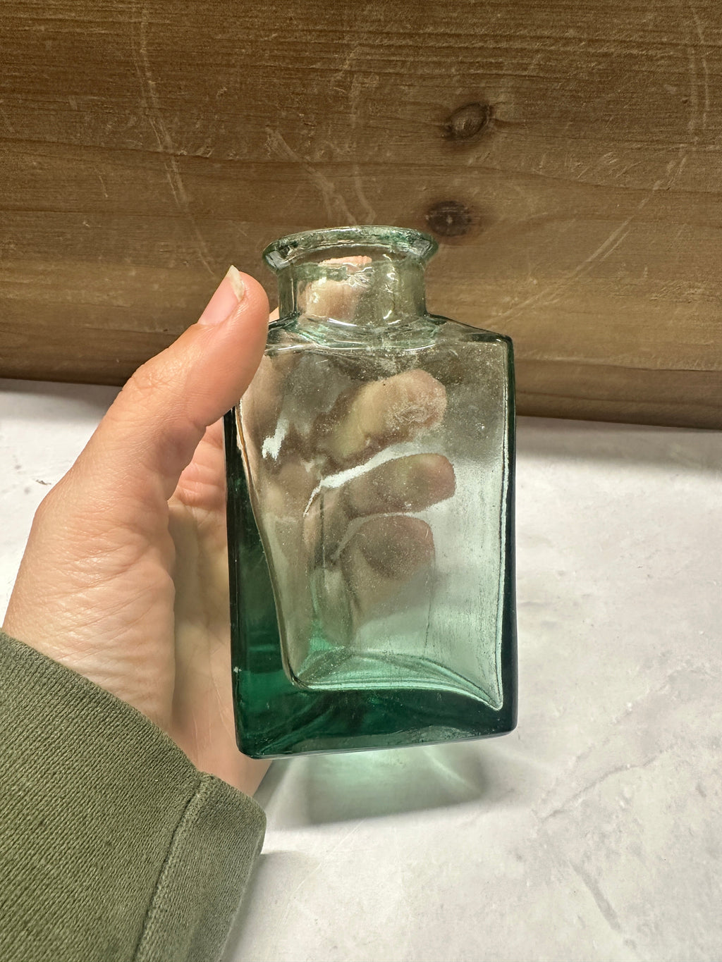 Vintage Glass Triangle Bottle