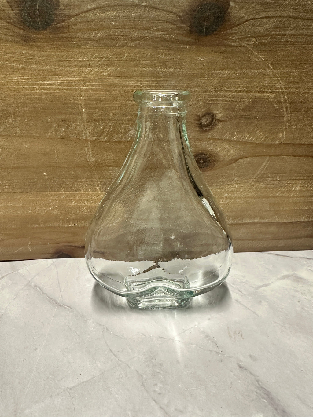 Vintage Clear Pear-Shaped Glass Bottle
