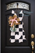 Checkered Black Bunny Door Hanger