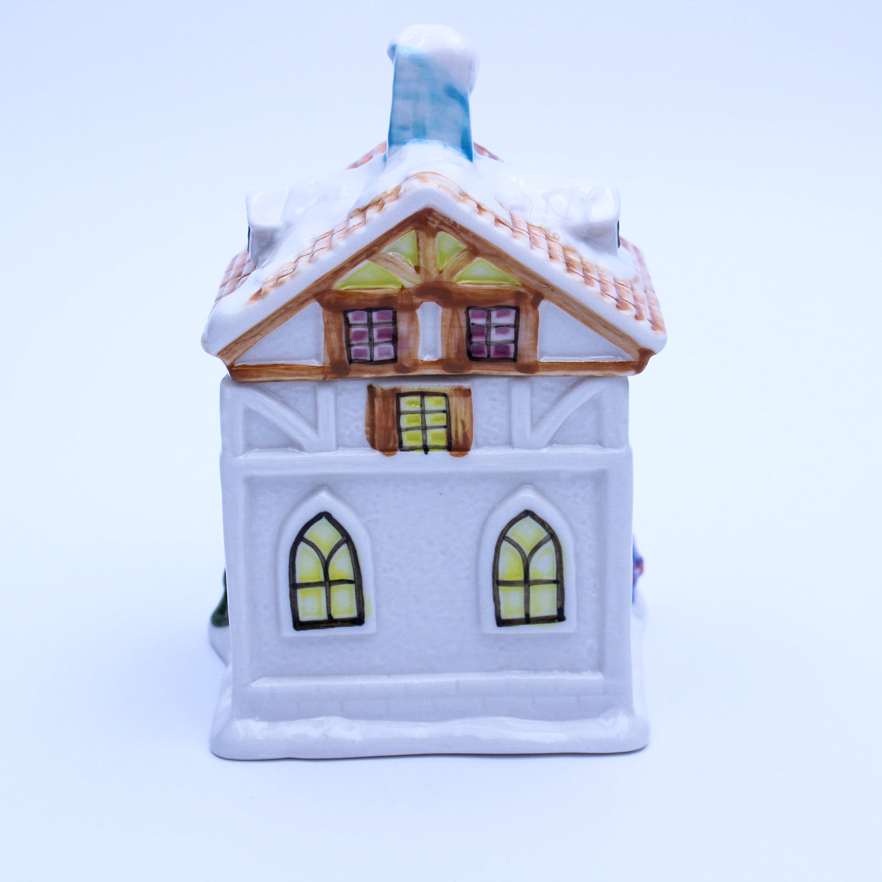 Houston Harvest Ceramic Christmas Cottage Teapot with Tea Caddy