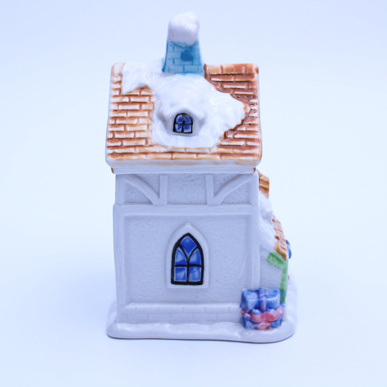 Houston Harvest Ceramic Christmas Cottage Teapot with Tea Caddy