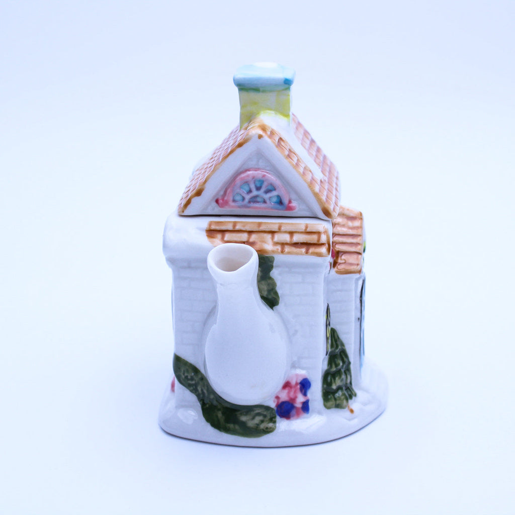 Houston Harvest Ceramic Christmas Cottage Teapot with Tea Caddy