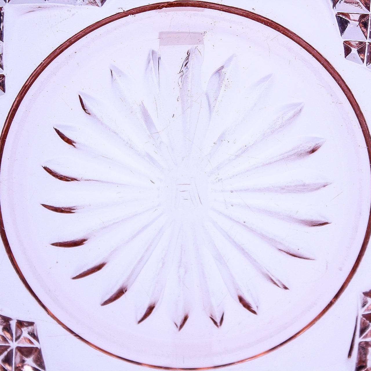 Hazel‑Atlas Diamond Arches Pink Depression Glass Bowl 8"
