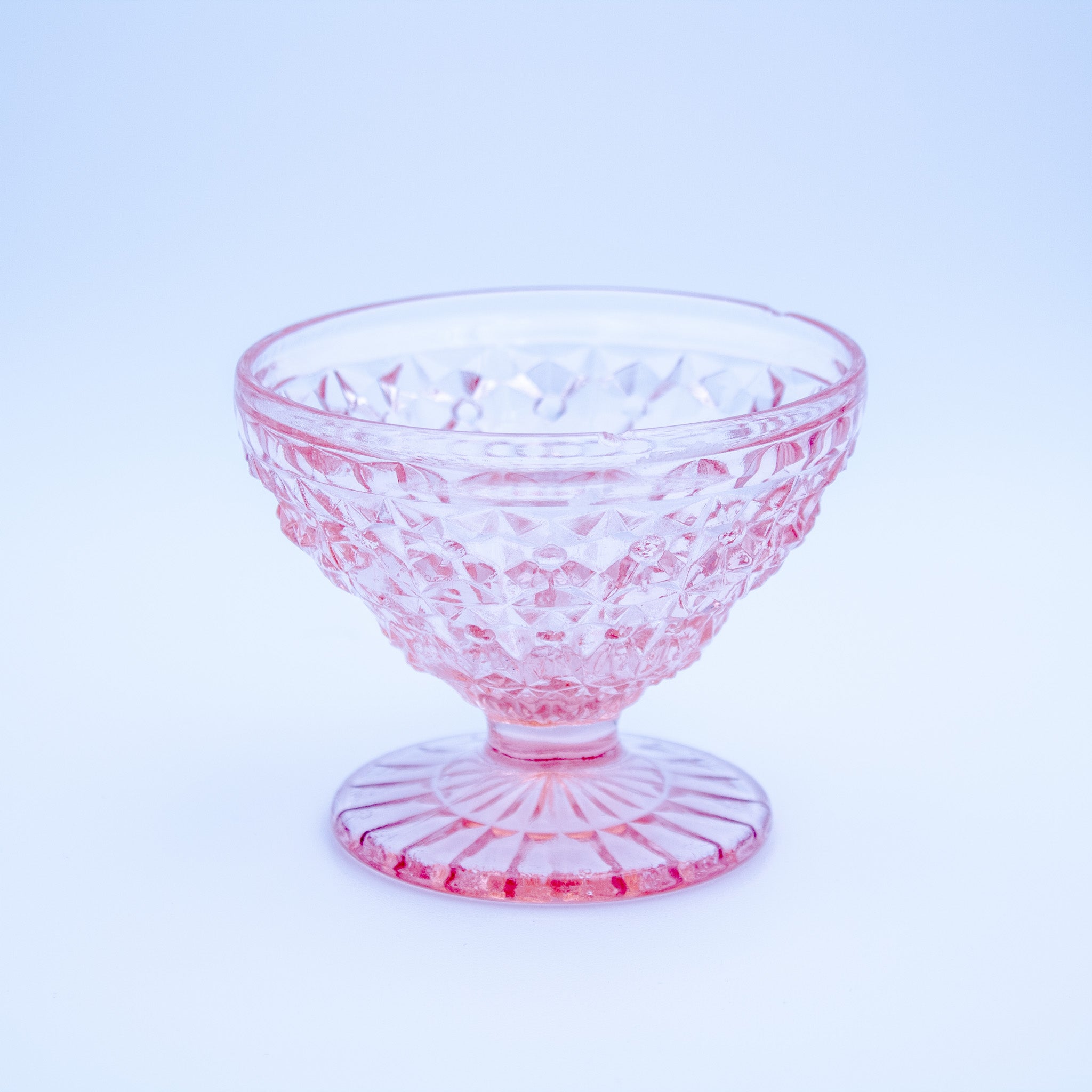 Jeannette Glass Pink Buttons and Bows Sherbet Bowl 3½"