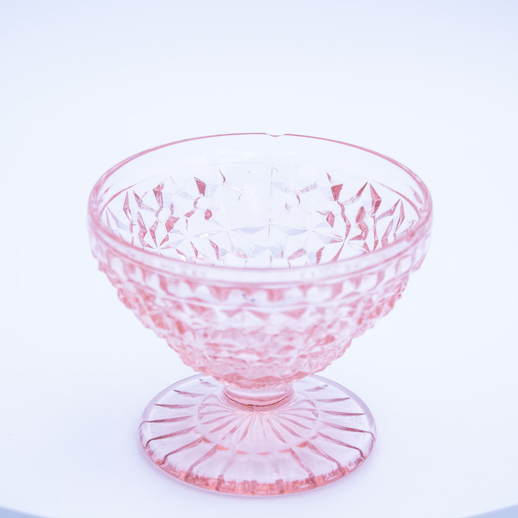 Jeannette Glass Pink Buttons and Bows Sherbet Bowl 3½"