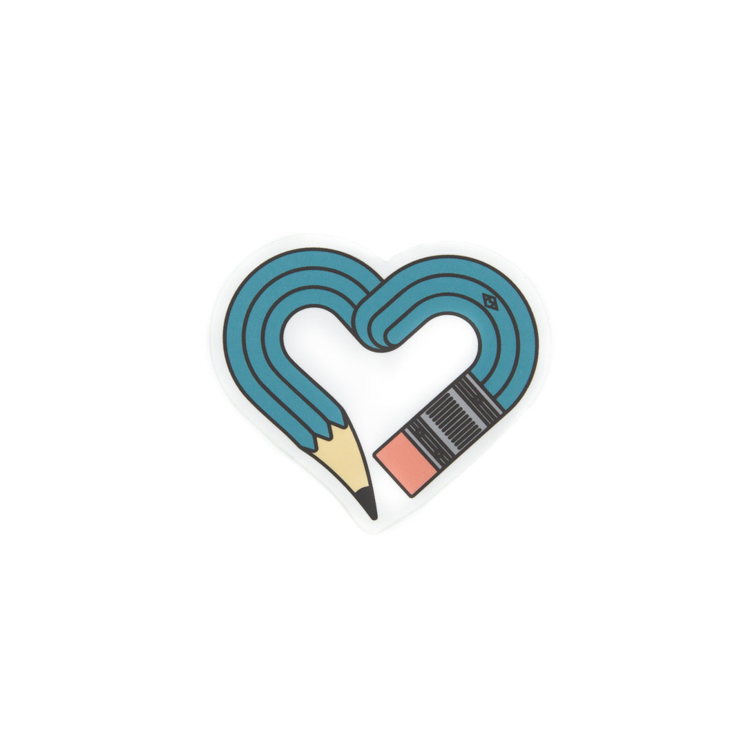 Designer Stickers - Pencil Heart Set - Pack of 3