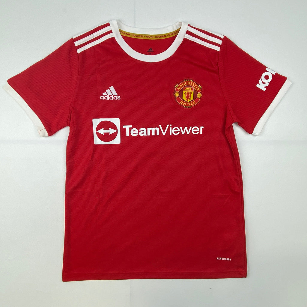 Autographed/Signed Cristiano Ronaldo Manchester United Red Current Soccer Futbol Jersey Beckett BAS COA/LOA