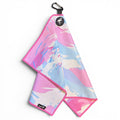 Cotton Candy Clouds Golf Towel | 24” x 16” Microfiber Towel | Magnetic Clip & Carabiner | Premium Golf Accessory