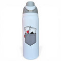 Pocket Aces Hydration Bottle | 32oz Insulated Stainless Steel | Flip Straw Lid w/ Handle