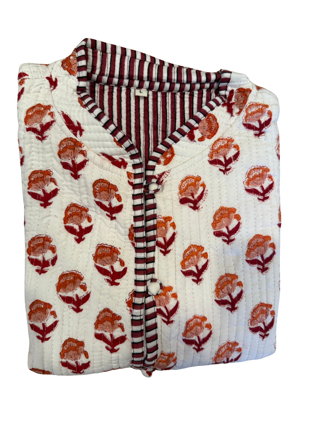 The Charlotte Jacket in Red and Orange Posy
