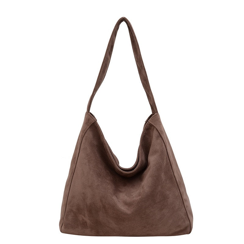 Miranda Oversize Suede Hobo Carryall Shoulder Bag