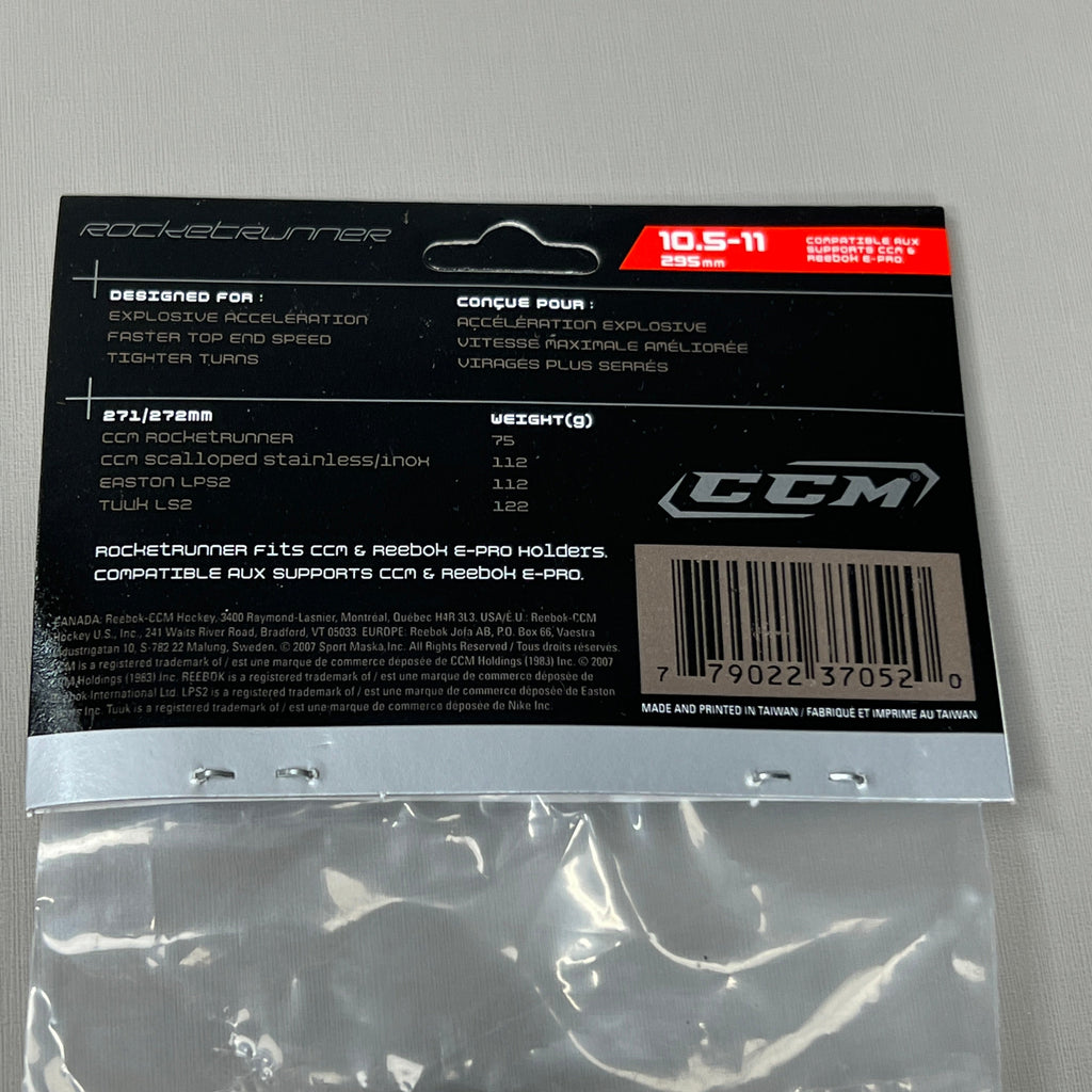CCM RocketRunner Ice Skate 1 PAIR Stainless Steel Replacement Blades 10.5-11 295mm (New)