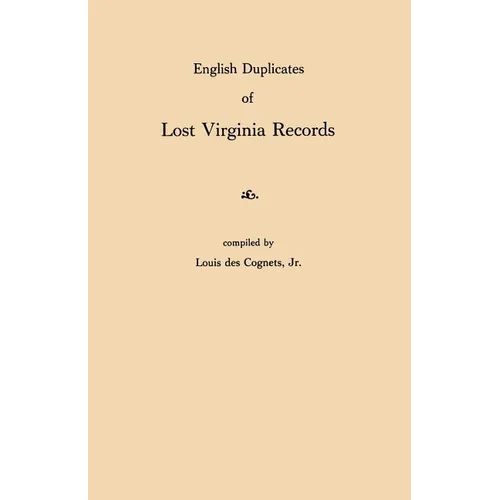 English Duplicates of Lost Virginia Records - Paperback