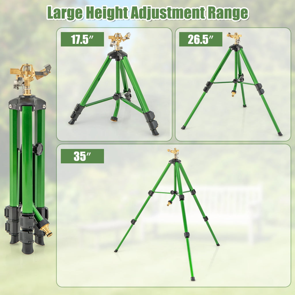Impact Sprinkler on Tripod Base Set of 2 with 360 Degree Rotation