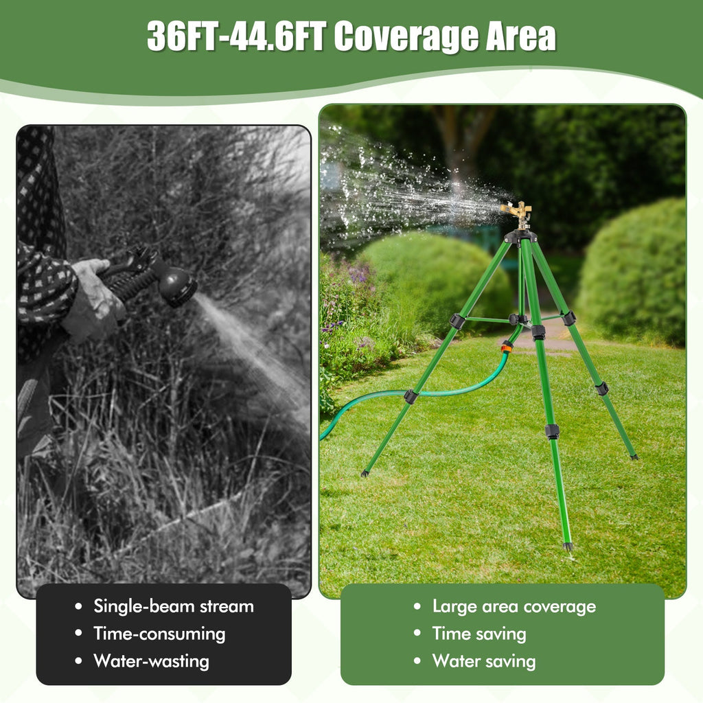 Impact Sprinkler on Tripod Base Set of 2 with 360 Degree Rotation