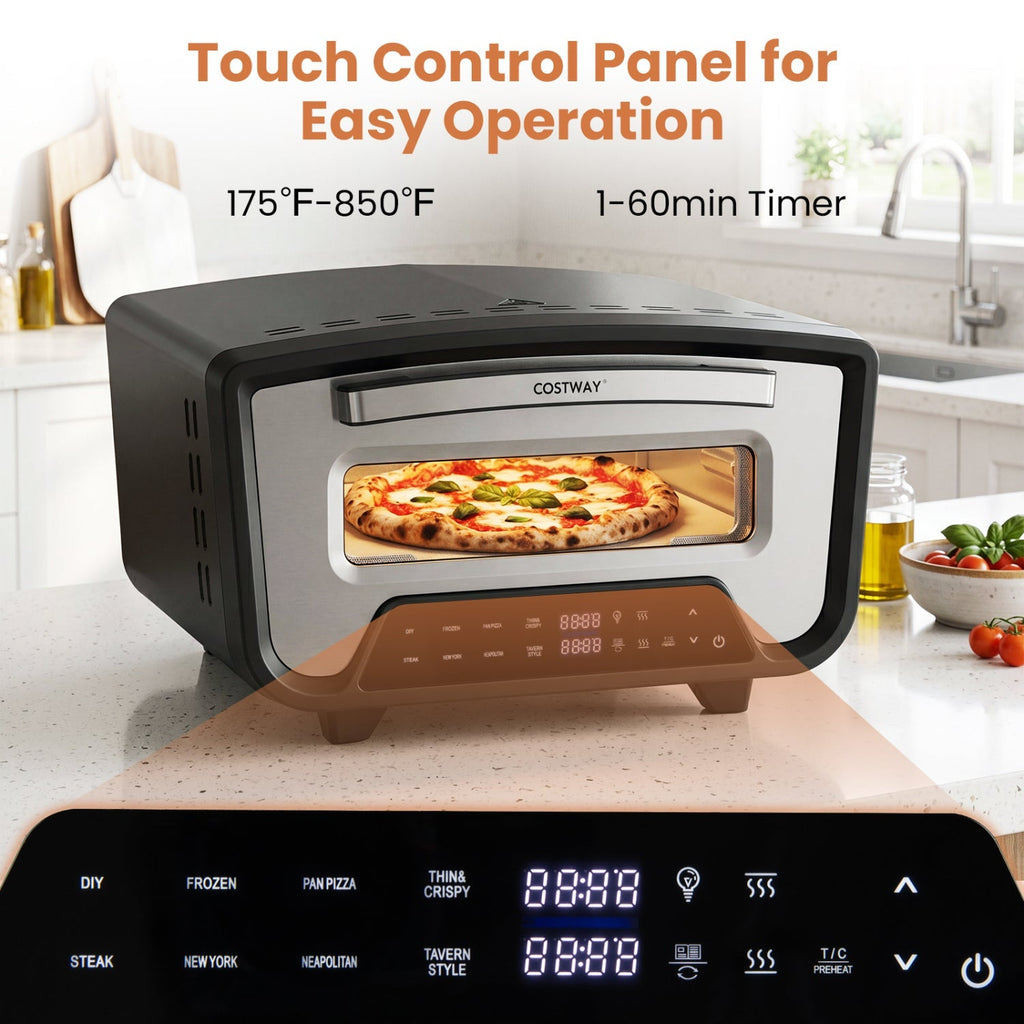 Electric Pizza Oven for 12" Pizzas with 8 Presets