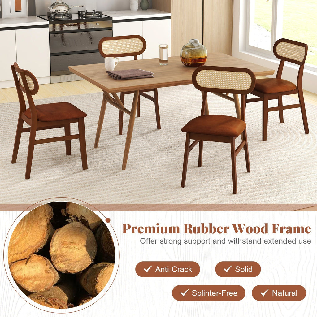 Indoor Mid Century Wood Dining Chairs Set of 2 for Dining Room
