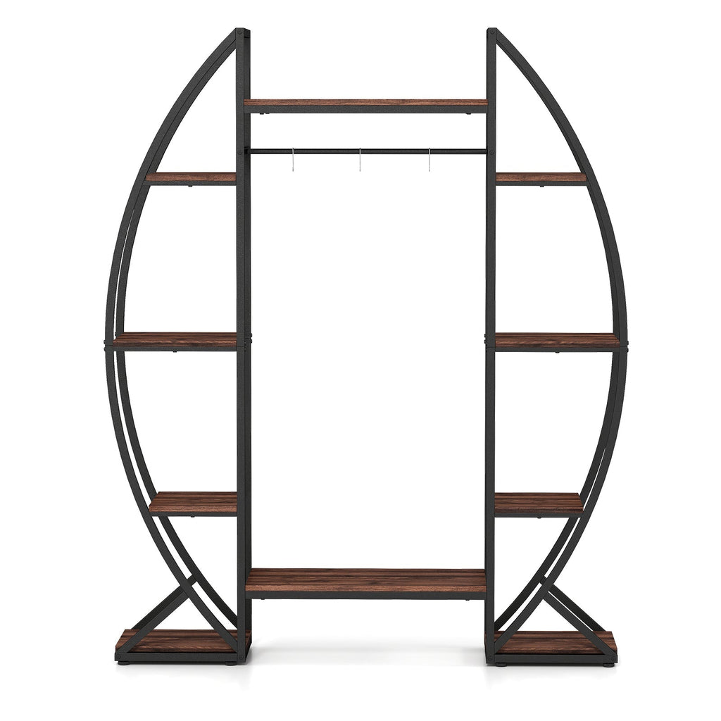 Indoor Plant Stand 63" Tall 10-Tier Corner Metal Plant Shelf Large Flowerpot Holder-Brown