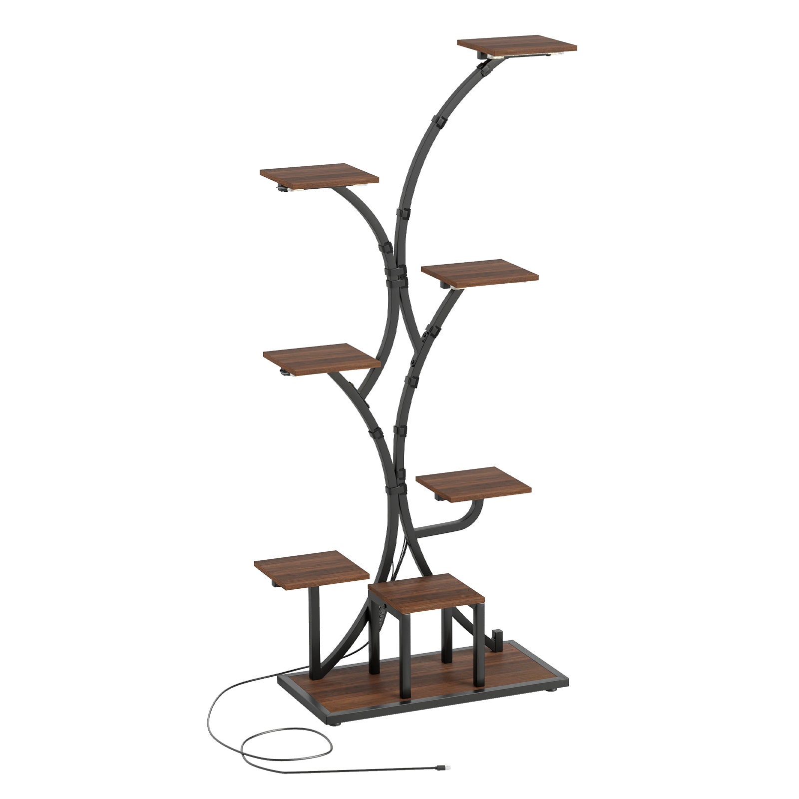 Indoor Plant Stand with Grow Lights 58" Tall 8-Tier Corner Metal Plant Shelf