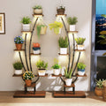 Indoor Plant Stand with Grow Lights Tall 8-Tier Corner Metal Plant Shelf