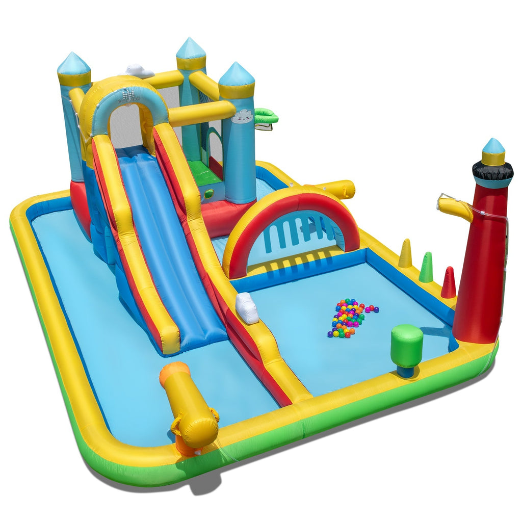 Inflatable Water Slide Giant Water Park with Long Slide Jumping Area