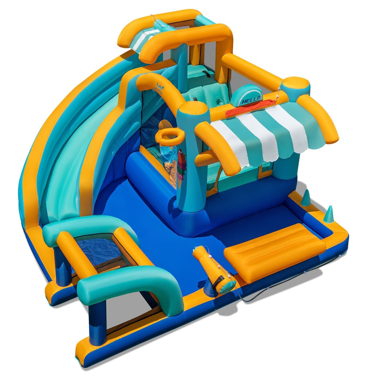 Inflatable Water Slide Bounce House Kids Jump Castle with 680W Blower
