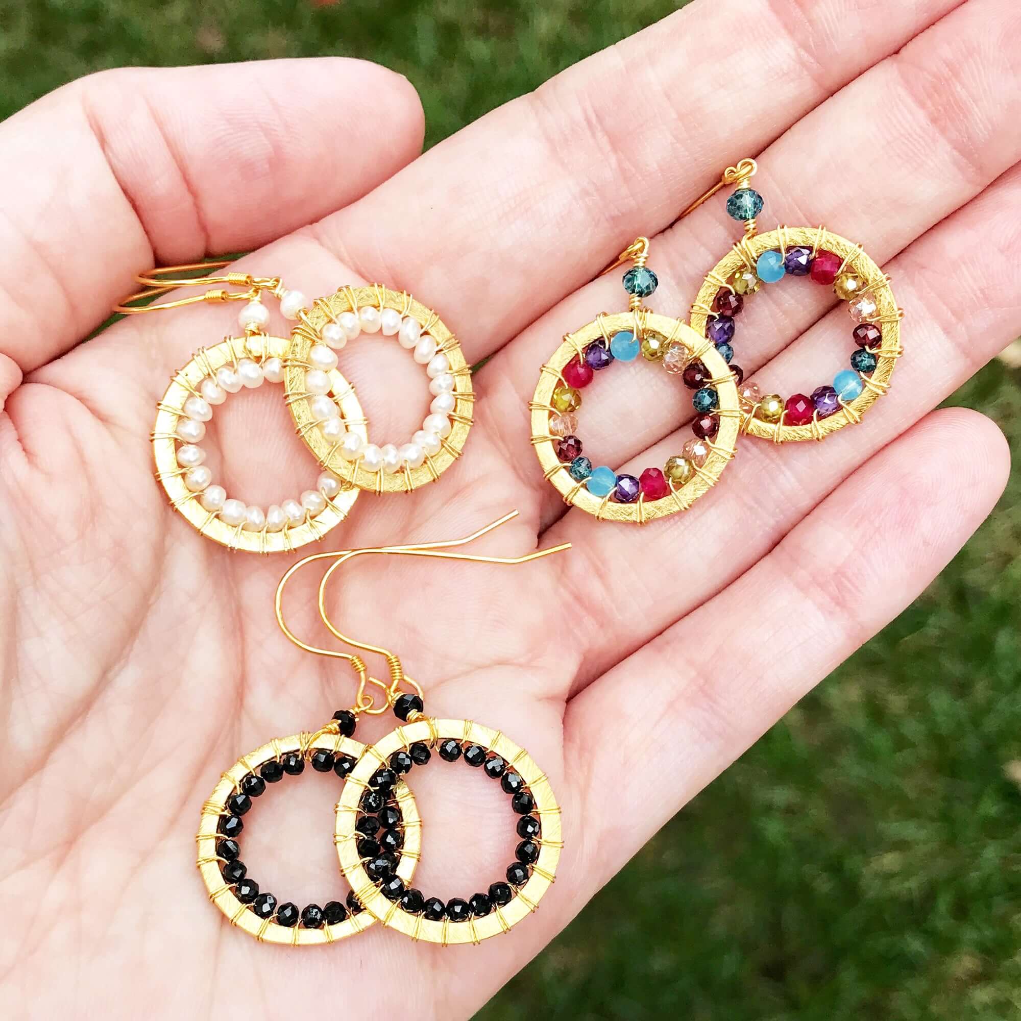 Rainbow Halo Mini Earrings