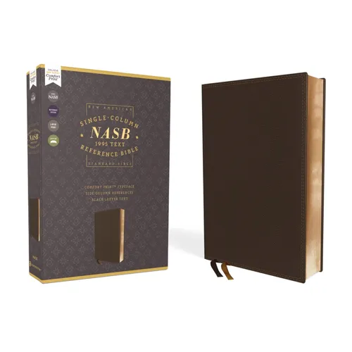 Nasb, Single-Column Reference Bible, Leathersoft, Brown, 1995 Text, Comfort Print - Imitation Leather