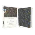 Niv, Journal the Word Bible (Perfect for Note-Taking), Double-Column, Cloth Over Board, Navy Floral, Red Letter, Comfort Print: Reflect, Take Notes, o - Hardcover