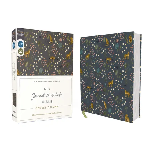 Niv, Journal the Word Bible (Perfect for Note-Taking), Double-Column, Cloth Over Board, Navy Floral, Red Letter, Comfort Print: Reflect, Take Notes, o - Hardcover