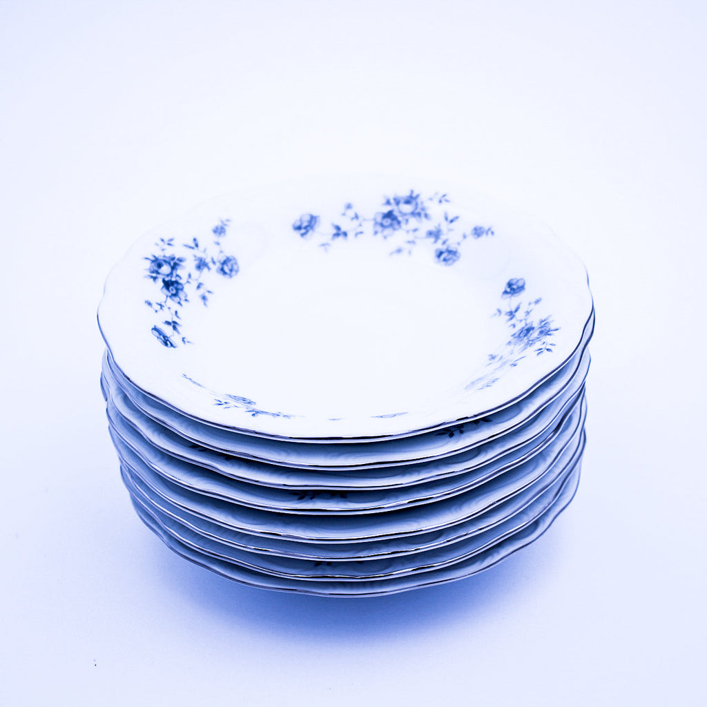 Johann Haviland Blue Garland Tea Saucers - Set of 8