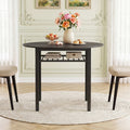 40" Round Dining Table with Storage Shelf for 4 People