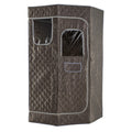 3L Portable Steam Sauna for Home Fast-Heat with 9-Level Remote Control and Folding Chair-Gray - Color: Gray