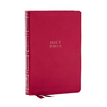 Nkjv, Compact Center-Column Reference Bible, Dark Rose Leathersoft, Red Letter, Comfort Print - Imitation Leather