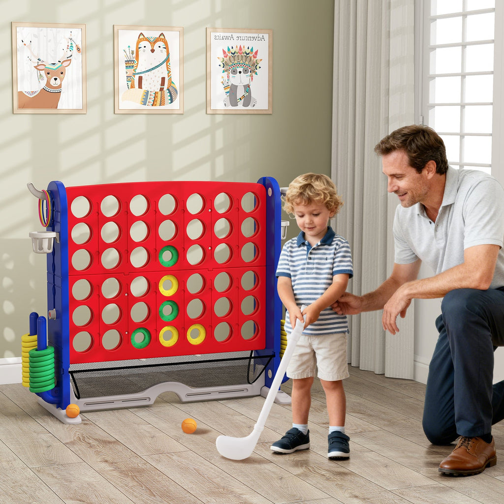 Jumbo 4-to-Score Game with Ring-toss and Basketball Hoop