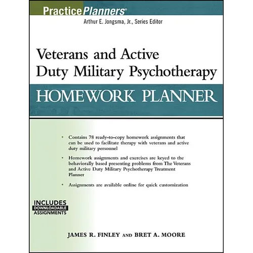 Veterans and Active Duty Military Psychotherapy Homework Planner, (with Download) - Paperback