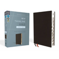 NIV, Thinline Bible, Large Print, Bonded Leather, Black, Indexed, Red Letter Edition - Bonded Leather