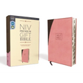 Niv, Premium Gift Bible, Leathersoft, Pink/Brown, Red Letter Edition, Indexed, Comfort Print - Imitation Leather