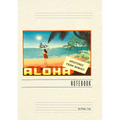 Vintage Lined Notebook Aloha, Greetings from Hawaii, Hula Girl on Beach - Paperback