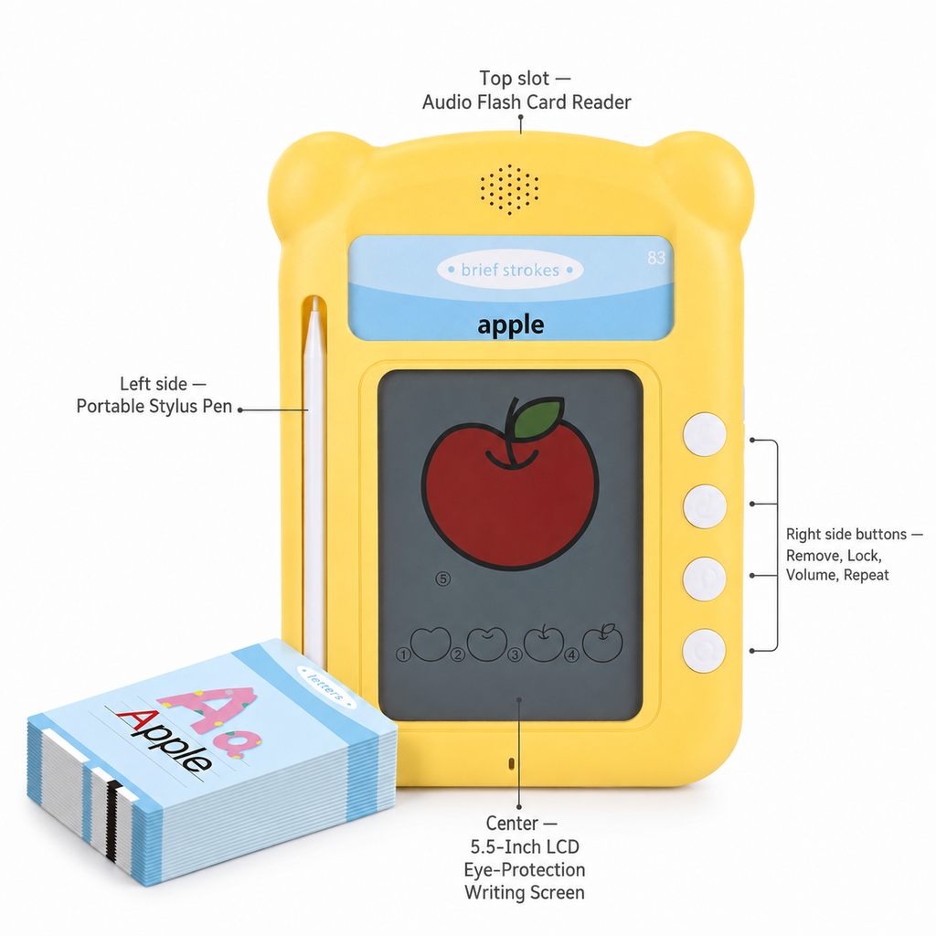 Talking Flash Cards with LCD Writing Tablet for Toddlers